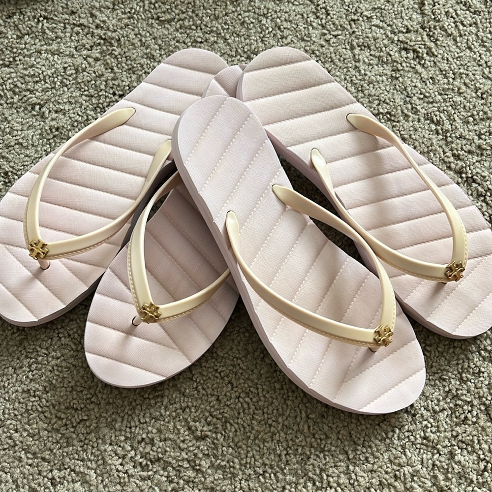 2 Tory Burch Kira Flip Flop Sets, worn once